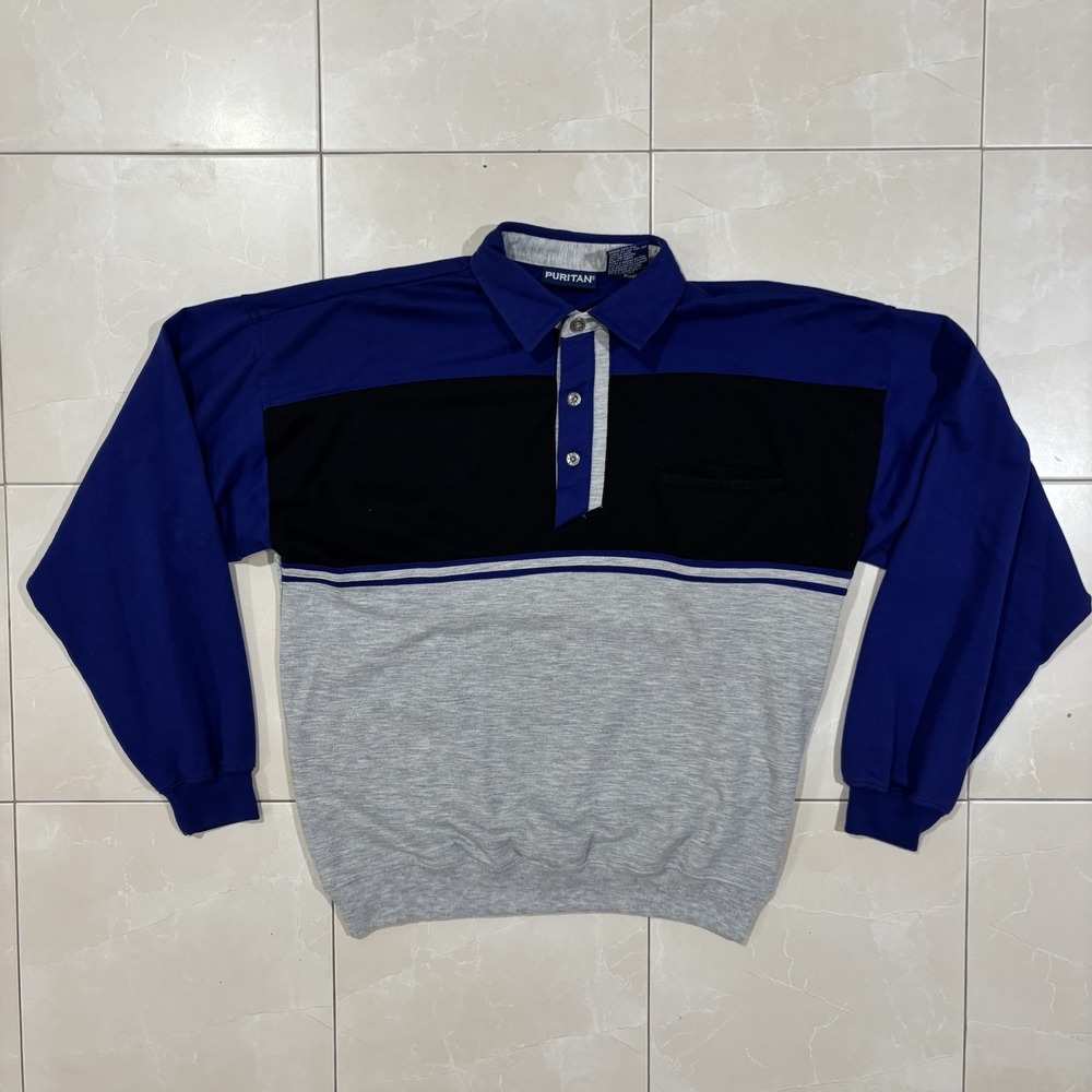 Vintage 90s Polo Rugby Shirt Long Sleeve Men's S Color Block Stripe Y2K Skate
